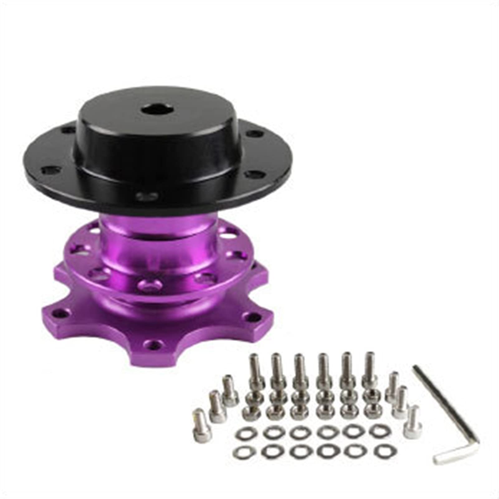 Jodriva Universal Lenkrad Schnellspanner Naben Boss Kit Radnabenadapter 6 Loch Lenkradnabe Auto-Lenkradnabe(Purple) von Jodriva