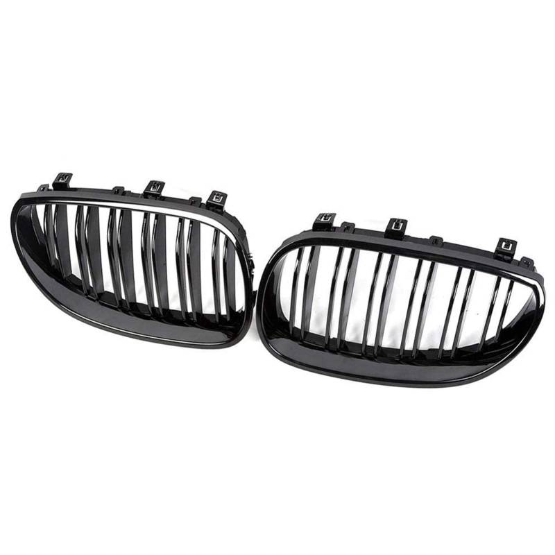 Jodriva Vorne glänzend schwarz Sportgitter Haubengrill, for, for E60 E61 2003 2004 2005 2006 2007 2008 2009, for M5 525i 528i 528xi Auto-Kühlergrill(Bright Black) von Jodriva