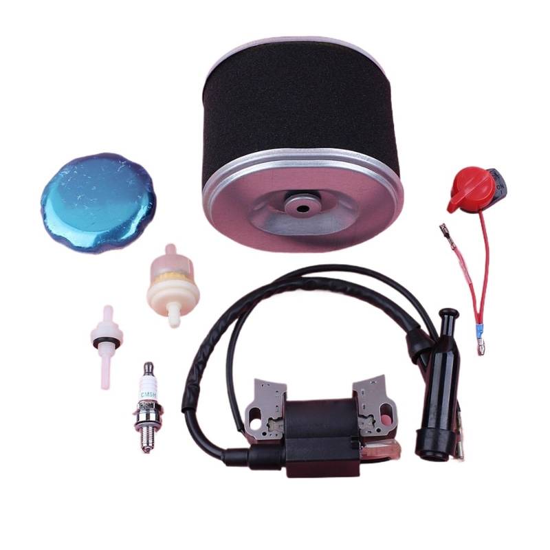 Jodriva Zündspule Luftfilter Schalter Zündkerzenstecker Satz Rasenmäher Ersatzteil GX390 GX340 13HP 11HP GX 390 340 Gartenzündspule von Jodriva