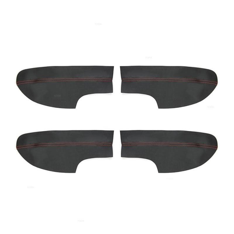 Jodriva for Hyundai, for Sonata, 8. 2011 2012 2013 2014 Auto-Innentürverkleidung Armlehnenbezug Mikrofaser-Leder-Dekorzubehör Türinnenverkleidung(Black-red line,4pcs) von Jodriva
