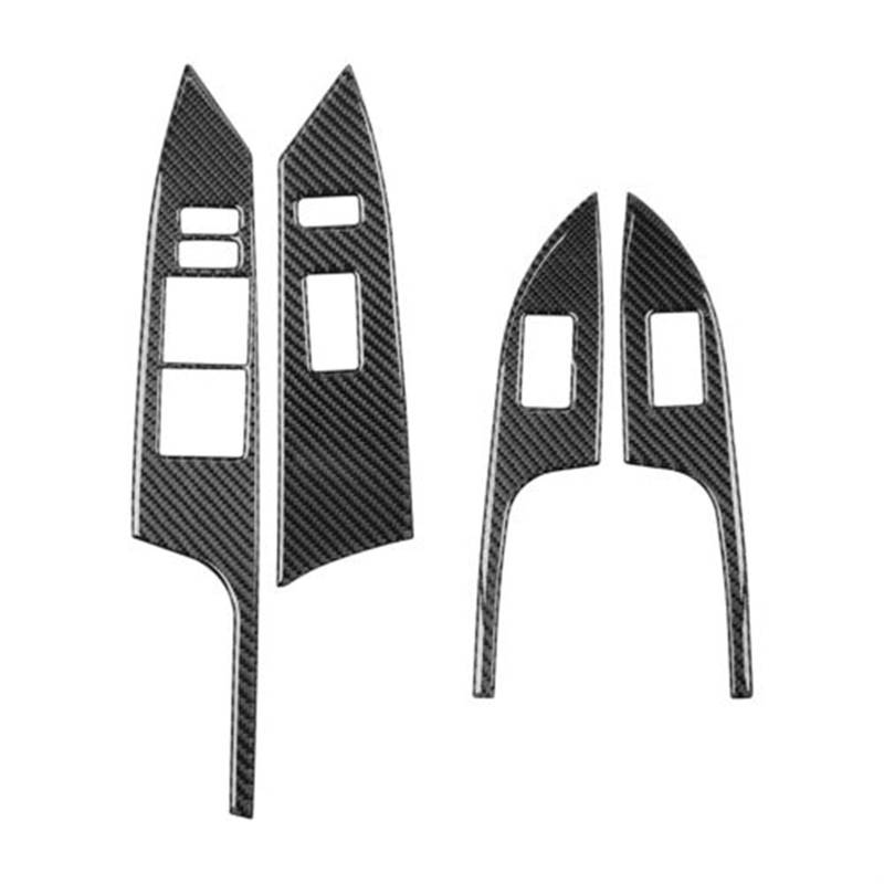 Jodriva for Lexus, CT 2011-2017 Carbon Fiber Fensterheber Schalter Abdeckung Zieraufkleber Dekoratives Zubehör Zierleiste für Autofensterschalter von Jodriva