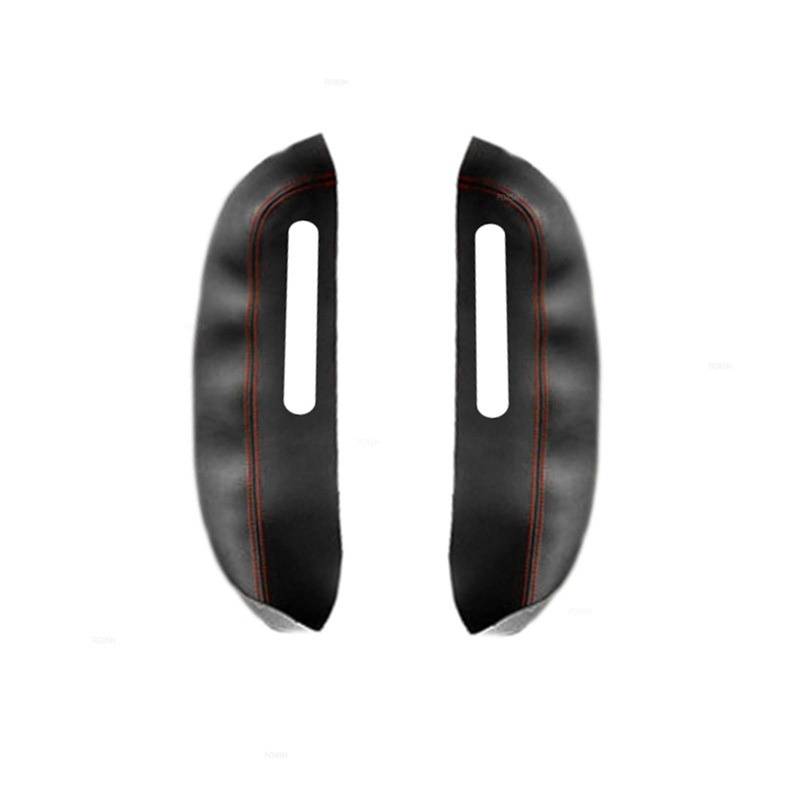 Jodriva for Peugeot, 307 2004 2005 2006 2007 2008 2009 2010 2011 2012 2013 Auto Türgriff Panel Armlehne Leder Abdeckung Trim Zubehör Türinnenverkleidung(2X Front Black-red) von Jodriva