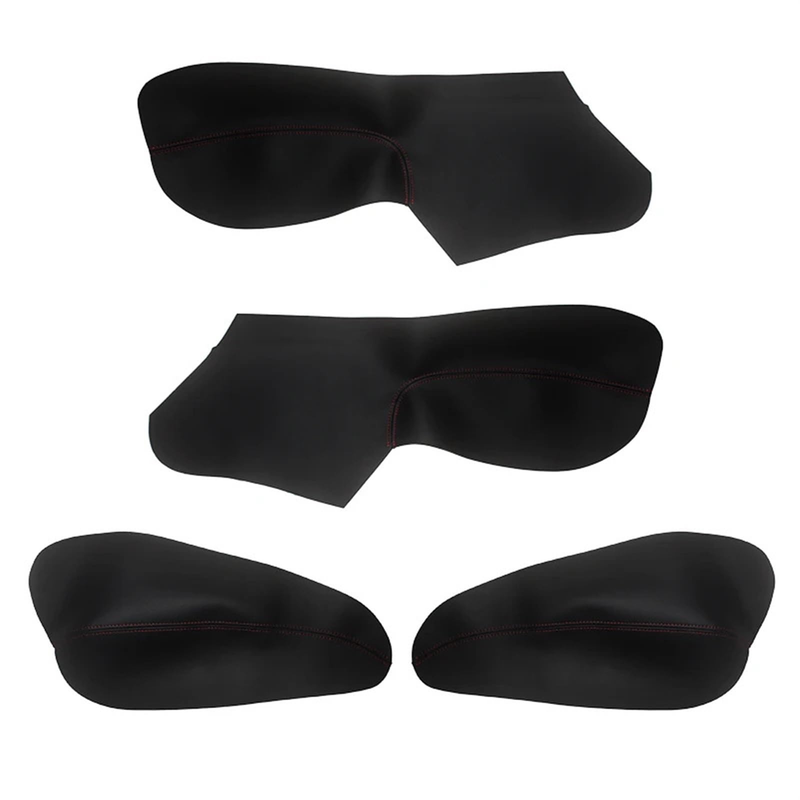 Jodriva for Peugeot 206, nur for Citroen, C2, 4 Türen, Auto-Styling-Innenraum, Mikrofaser-Leder, Türarmlehnenverkleidung, Verkleidungszubehör Türinnenverkleidung(Black-red Leather) von Jodriva
