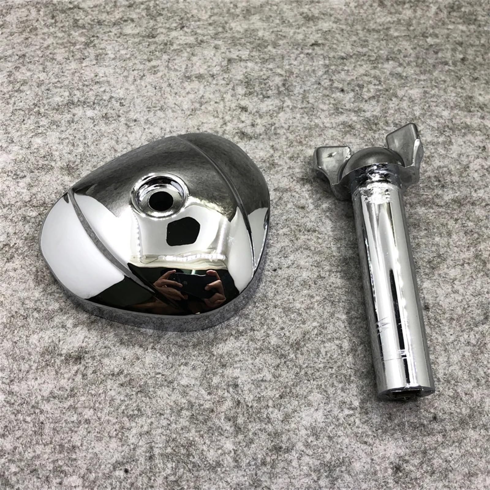 Jodriva for Yecnecty VLX 400 600, for Steed, 400 600, Motorrad Vergaser Abdeckung Kappe Chrom Teile Zubehör Kraftstoff Tank Schalter Griff(N0447-B) von Jodriva