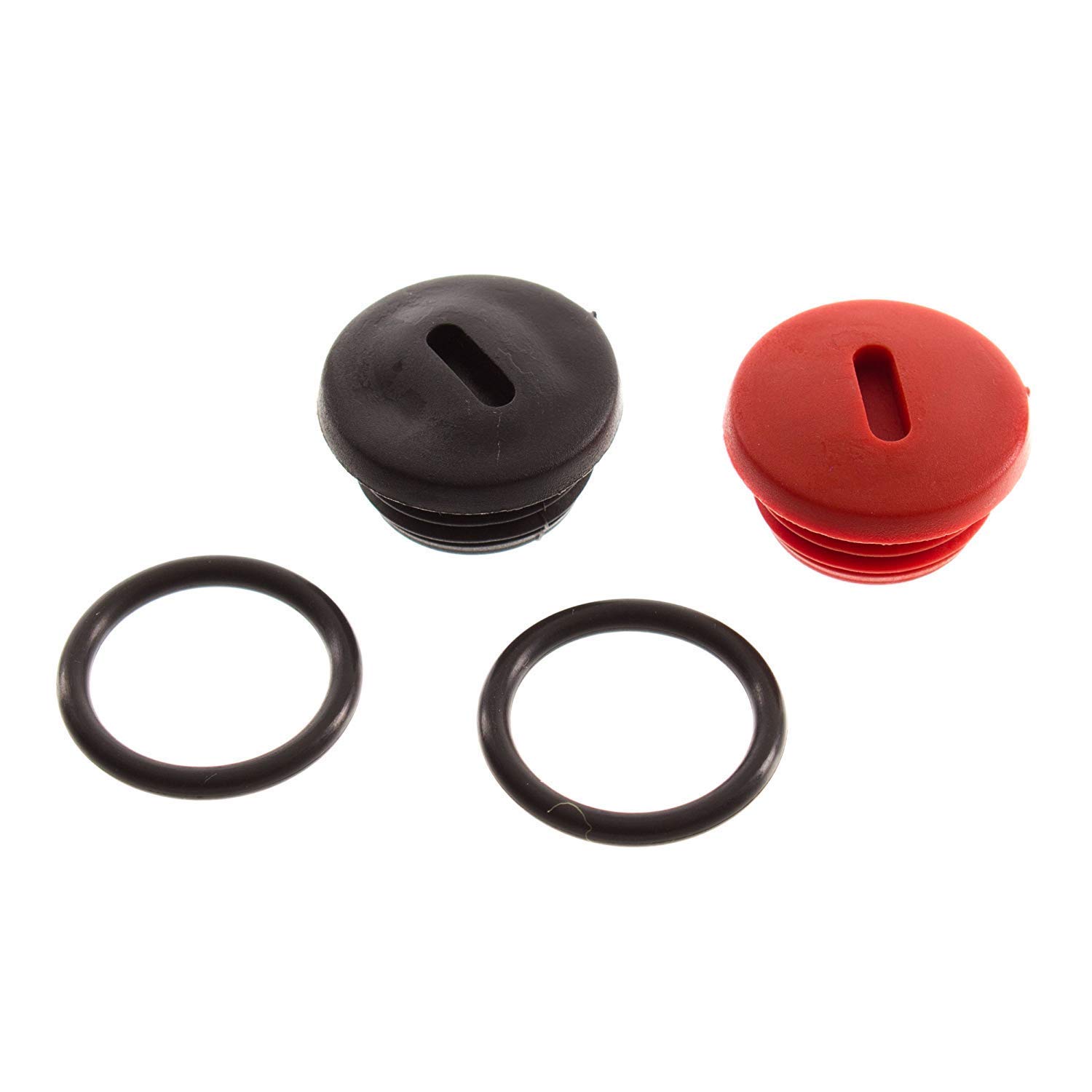SET Verschlussschraube schwarz/rot inkl. 2x O-Ring - zum Kupplungsdeckel - für S51, S53, S70,S83, SR50, SR80, Schwalbe KR51/2 von Jogo