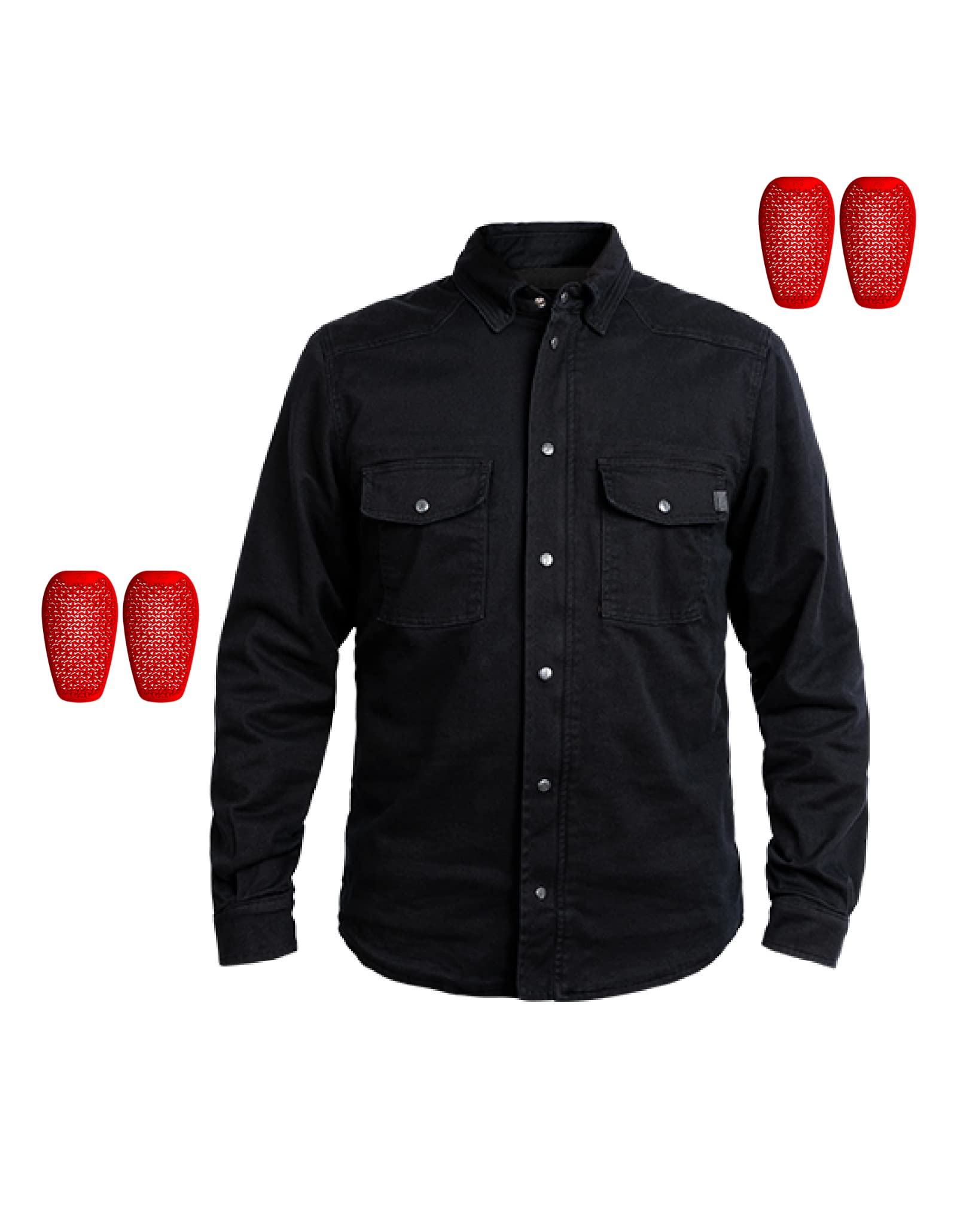 John Doe Motoshirt XTM | Motorradjacke | XTM | Atmungsaktiv | Motorrad Motoshirt | Protektoren sind enthalten (Ellbogen und Schulter), JDL5006-5XL, schwarz, 5xl von John Doe
