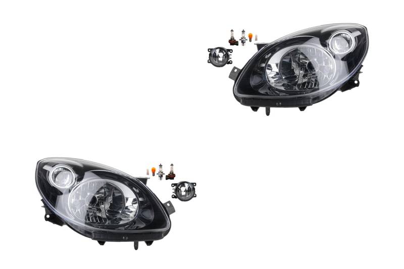 Johns, Scheinwerfer Satz Halogen Front passend für Renault Twingo II 03/2007-12/11 H4 Links & Rechts + Nebelscheinwerfer + Leuchtmittel von Johns