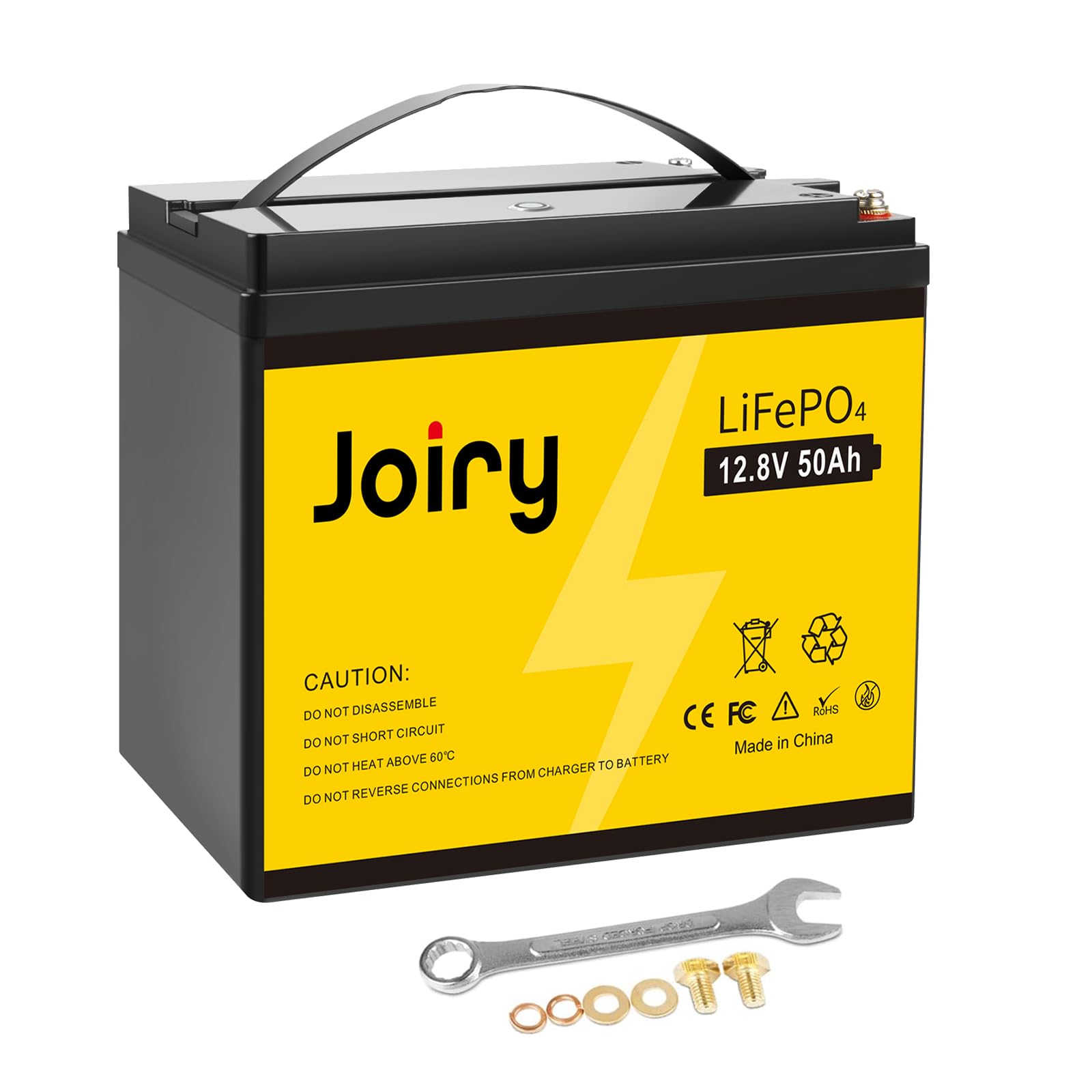 Joiry 12V 50Ah LiFePO4 Akku 640Wh Lithium Batterie wiederaufladbarer Deep-Cycle-Akku mit integriertem BMS, über 5000 Lebenszyklen, perfekt für Solaranlage, Boot, Zuhause von Joiry