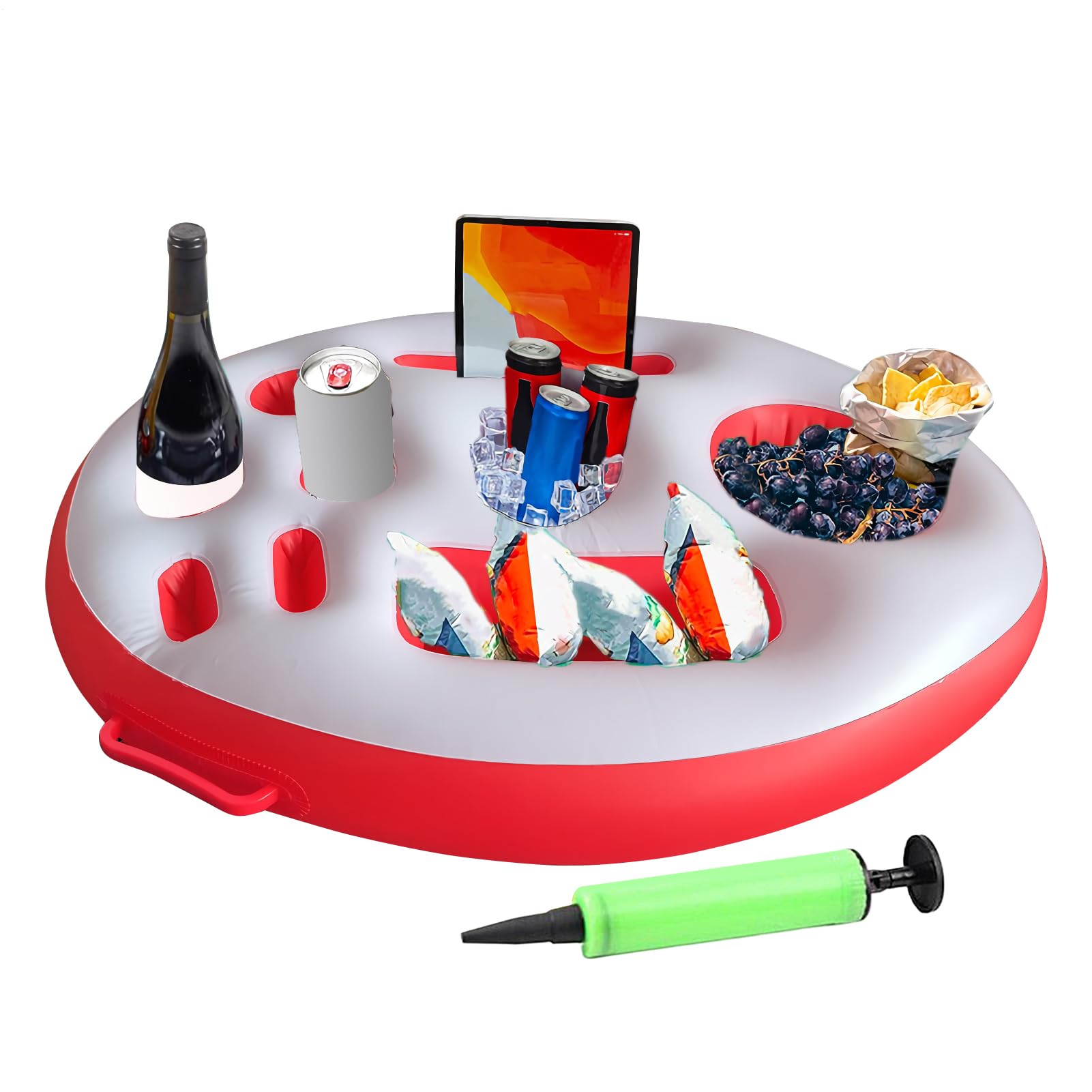 Swimmingpool Drink Floats, 9 Löcher Aufblasbare Getränkahalter, Ausgestattet Mit Einer Luftpumpe, Hochwertiges PVC-Material, Hält Tassen, Dosen Oder Wasserflaschen, Für Outdoor Summer Swimming Beach P Swimmingpool Drink Floats, 9 Löcher Aufblasbare Getränkahalter, Ausgestattet Mit Einer Luftpumpe, Hochwertiges PVC-Material, Hält Tassen, Dosen Oder Wasserflaschen, Für Outdoor Summer Swimming Beach P von Jongyumo