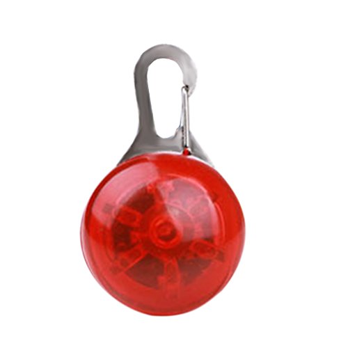 jooks Pet Circular Anhänger Halsband Hundehalsband Puppy LED Sicherheit Clip auf Nacht Licht für Outdoor Sicherheit rot von Jooks