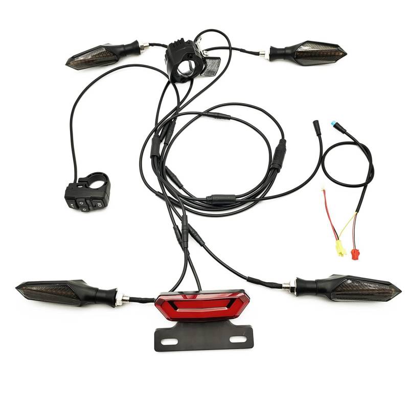 FOXCUP Josenidny DIY Custom Version Elektrofahrrad 24V/36V/48V Scheinwerfer vorne hinten Blinker Licht Bremslicht Ebike Umbausätze Rot Gelb von Josenidny