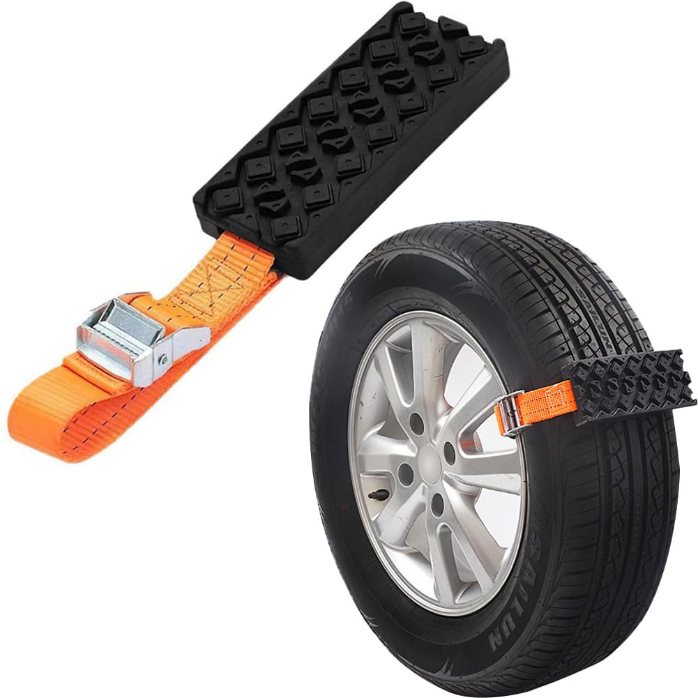 Anfahrhilfe Wohnmobil Recovery Tracks Anfahrhilfe Schnee Offroad Tracks Traktionsband Traktionsmatte Traction Mats Gripmatte Anfahrhilfe Sand Schnee Reifenleiter für Auto LKW SUV (17.5 * 8 cm) von JoyFan