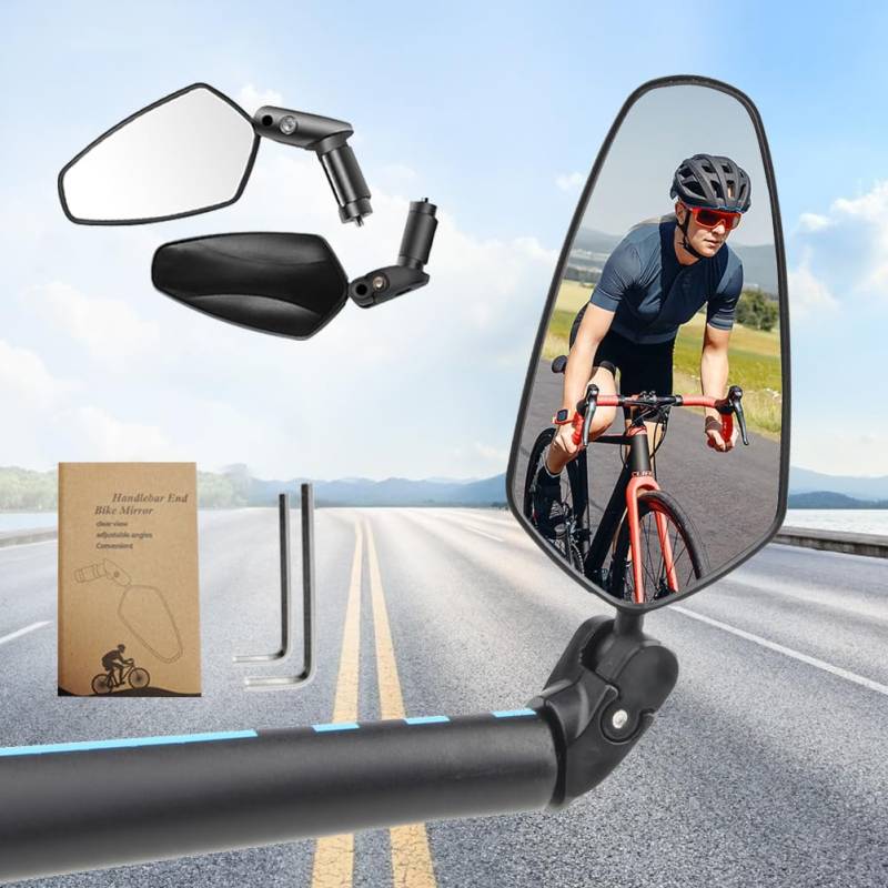 Fahrradspiegel, HD 360° Drehbar & Klappbar Fahrrad Rückspiegel, Universal Fahrradspiegel für Lenker 16-22 mm, Weitwinkel Fahrrad Spiegel Fahrradrückspielgel für Fahrrad Rennrad, Mountainbike (1PC) von JoyFan