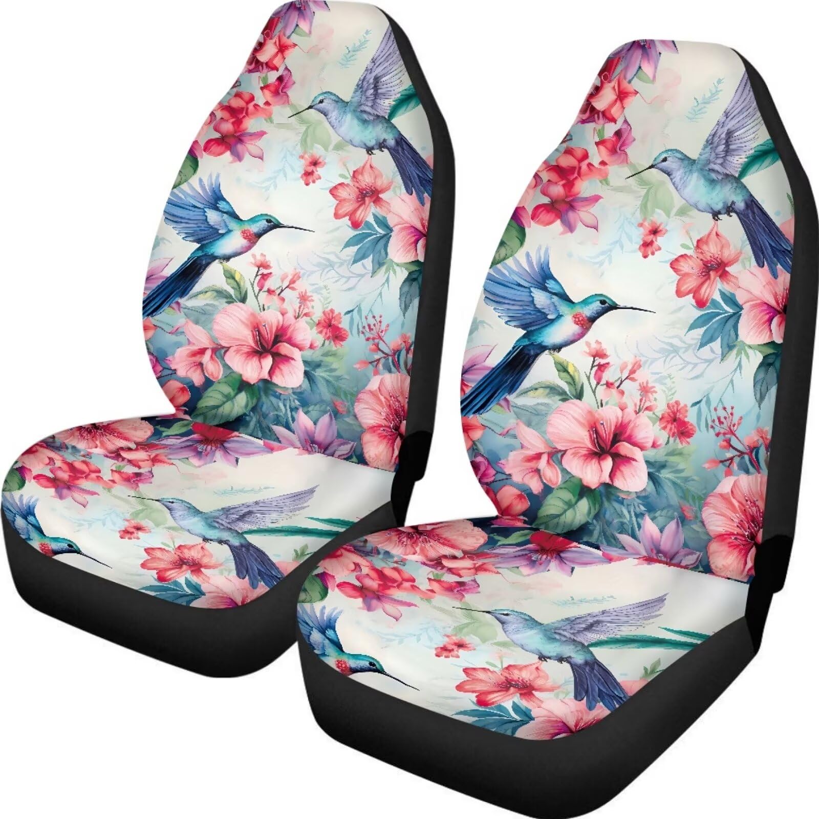 JoyLamoria Autositzbezüge, Auto-Sitzkissen, 2 Stück, Auto-Innendekoration für Damen, Kolibri-Blumenblüten JoyLamoria Autositzbezüge, Auto-Sitzkissen, 2 Stück, Auto-Innendekoration für Damen, Kolibri-Blumenblüten von JoyLamoria