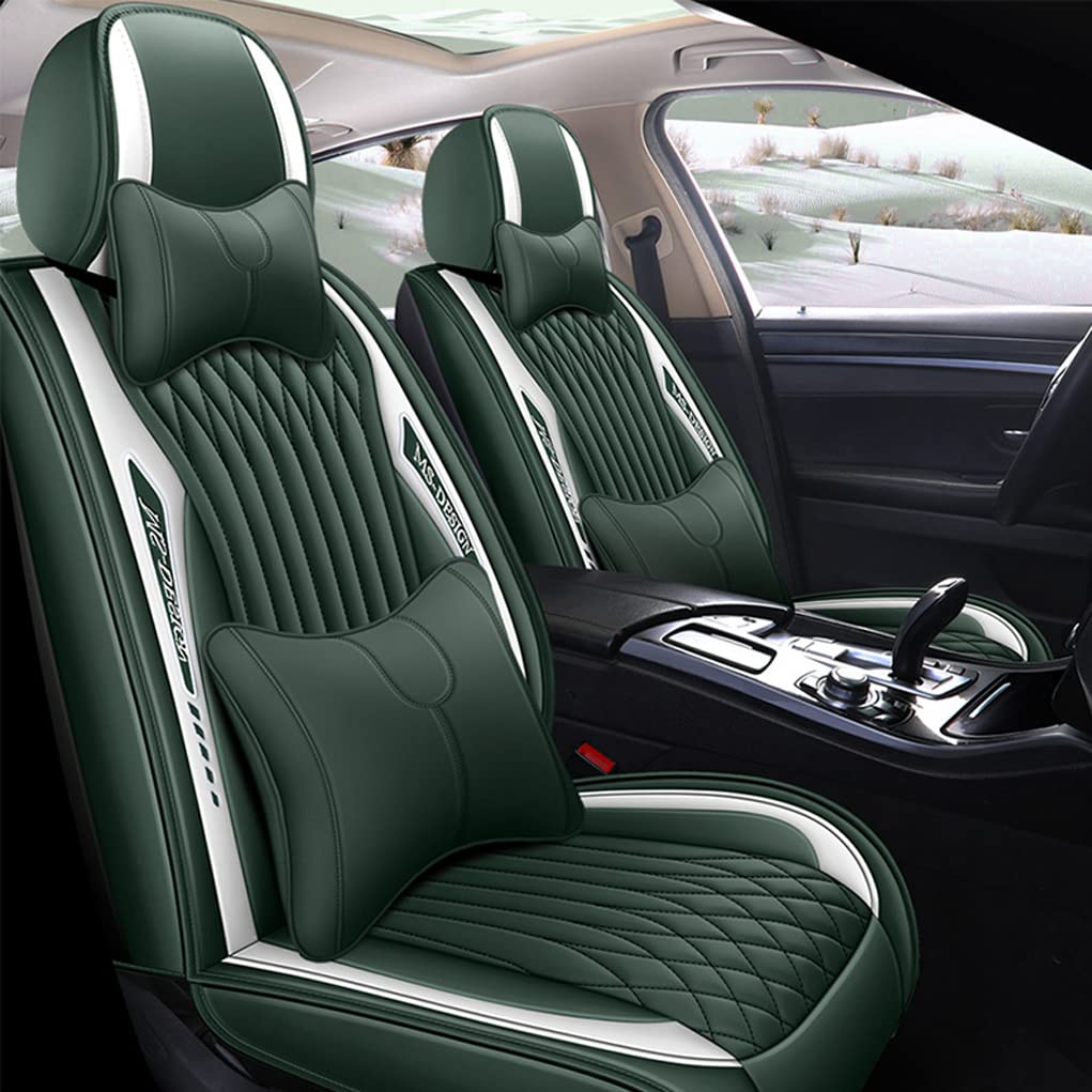 JoyRozTek Autositzbezüge Für Audi A4 B5 E8 B8 Cabrio Avant Wagon Sedan PU Leder Komplettset Auto-Schonbezüge, Airbag-freundlich, Autositzbezug Set& Kopfstützenbezügen, ZT04-Grün JoyRozTek Autositzbezüge Für Audi A4 B5 E8 B8 Cabrio Avant Wagon Sedan PU Leder Komplettset Auto-Schonbezüge, Airbag-freundlich, Autositzbezug Set& Kopfstützenbezügen, ZT04-Grün von JoyRozTek