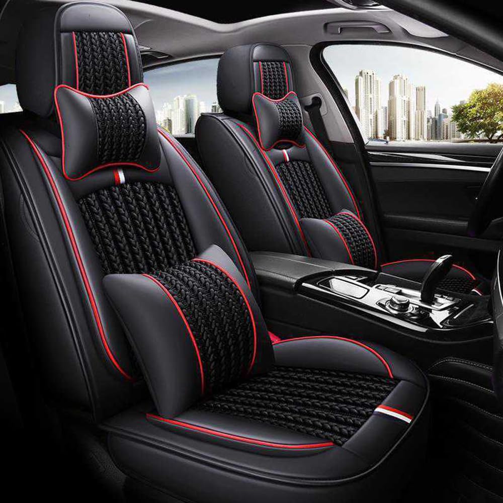 JoyRozTek Autositzbezüge Für Audi A5 Sportback Coupe 2010-2026 PU Leder Komplettset Auto-Schonbezüge, Airbag-freundlich, Autositzbezug Set& Kopfstützenbezügen, ZT05,Schwarz JoyRozTek Autositzbezüge Für Audi A5 Sportback Coupe 2010-2026 PU Leder Komplettset Auto-Schonbezüge, Airbag-freundlich, Autositzbezug Set& Kopfstützenbezügen, ZT05,Schwarz von JoyRozTek