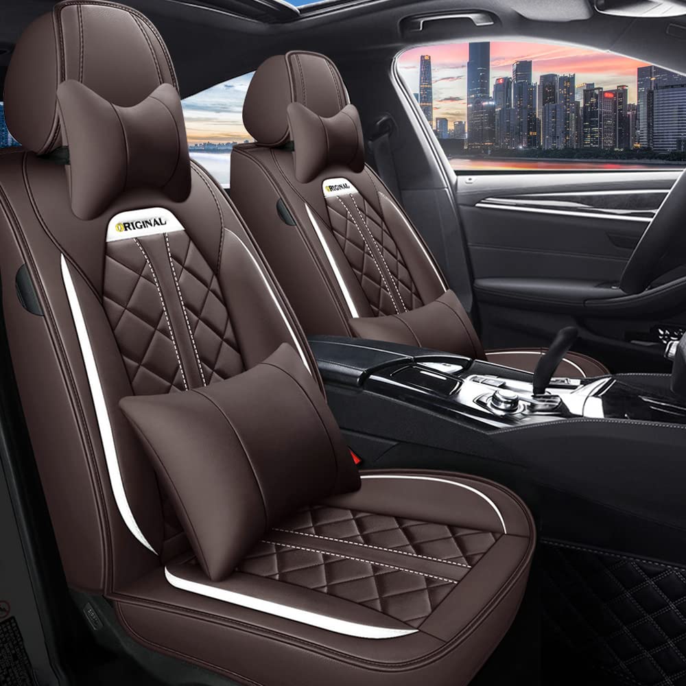 JoyRozTek Autositzbezüge Für Audi Q3 Sportback Anno 2012-2026 PU Leder Komplettset Auto-Schonbezüge, Airbag-freundlich, Autositzbezug Set& Kopfstützenbezügen, ZT07, Braun JoyRozTek Autositzbezüge Für Audi Q3 Sportback Anno 2012-2026 PU Leder Komplettset Auto-Schonbezüge, Airbag-freundlich, Autositzbezug Set& Kopfstützenbezügen, ZT07, Braun von JoyRozTek