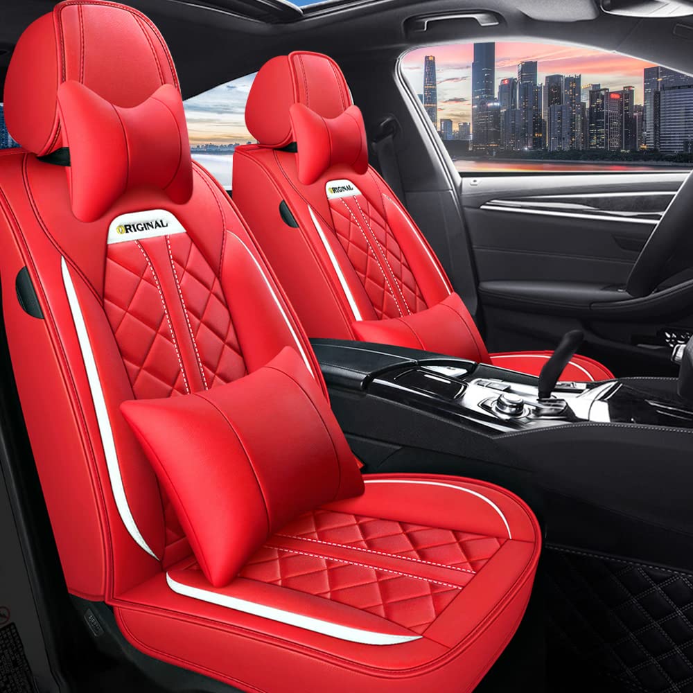 JoyRozTek Autositzbezüge Für Audi Q5 SQ5 2008-2026 PU Leder Komplettset Auto-Schonbezüge, Airbag-freundlich, Autositzbezug Set& Kopfstützenbezügen, ZT07, Rot JoyRozTek Autositzbezüge Für Audi Q5 SQ5 2008-2026 PU Leder Komplettset Auto-Schonbezüge, Airbag-freundlich, Autositzbezug Set& Kopfstützenbezügen, ZT07, Rot von JoyRozTek