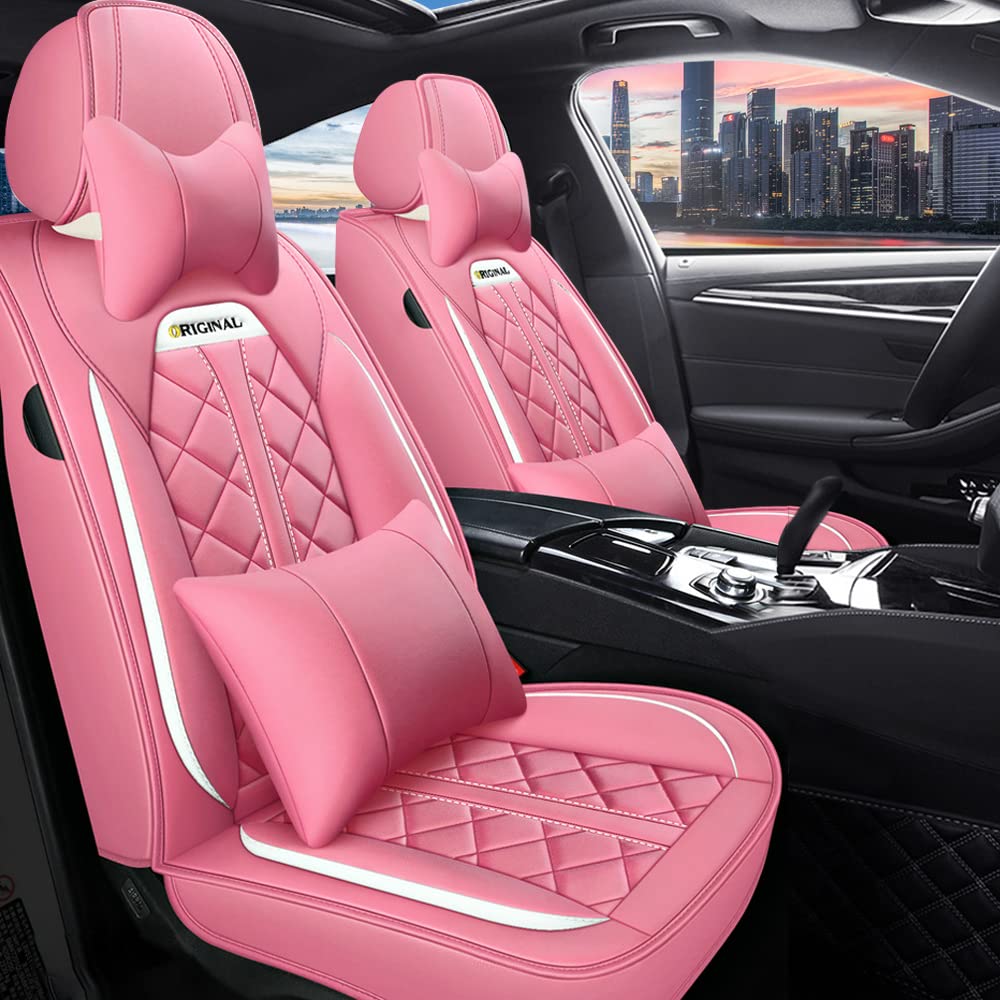 JoyRozTek Autositzbezüge Für BMW X1 X2 X3 X4 X5 X5M X6 PU Leder Komplettset Auto-Schonbezüge, Airbag-freundlich, Autositzbezug Set& Kopfstützenbezügen, ZT07, Rosa JoyRozTek Autositzbezüge Für BMW X1 X2 X3 X4 X5 X5M X6 PU Leder Komplettset Auto-Schonbezüge, Airbag-freundlich, Autositzbezug Set& Kopfstützenbezügen, ZT07, Rosa von JoyRozTek