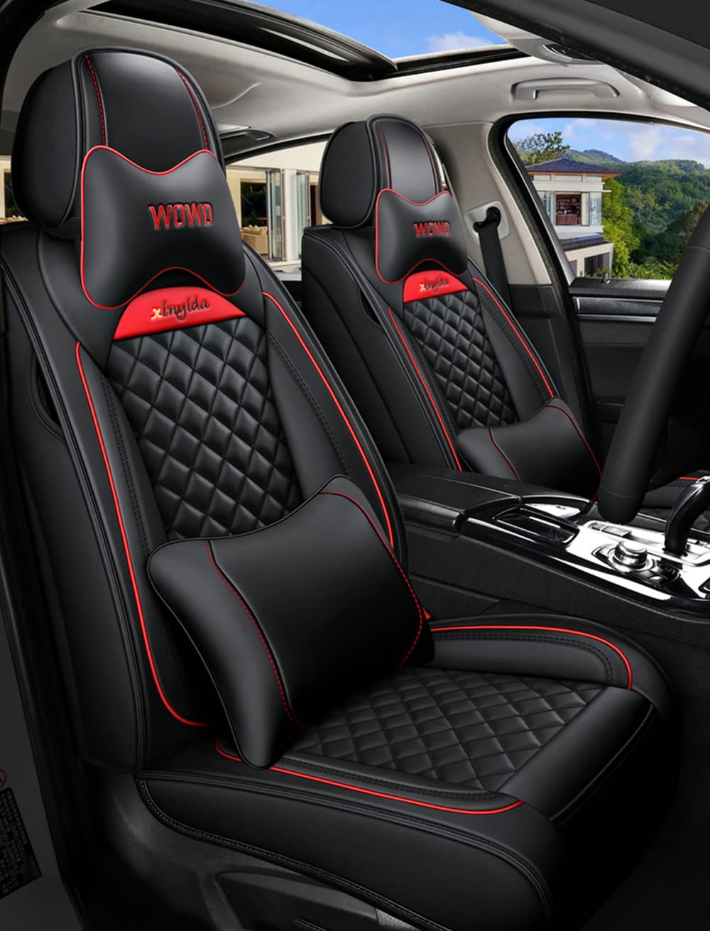 JoyRozTek Autositzbezüge Für Jeep Cherokee Grand Cherokee PU Leder Komplettset Auto-Schonbezüge, Airbag-freundlich, Autositzbezug Set& Kopfstützenbezügen, ZT03-Schwarz JoyRozTek Autositzbezüge Für Jeep Cherokee Grand Cherokee PU Leder Komplettset Auto-Schonbezüge, Airbag-freundlich, Autositzbezug Set& Kopfstützenbezügen, ZT03-Schwarz von JoyRozTek