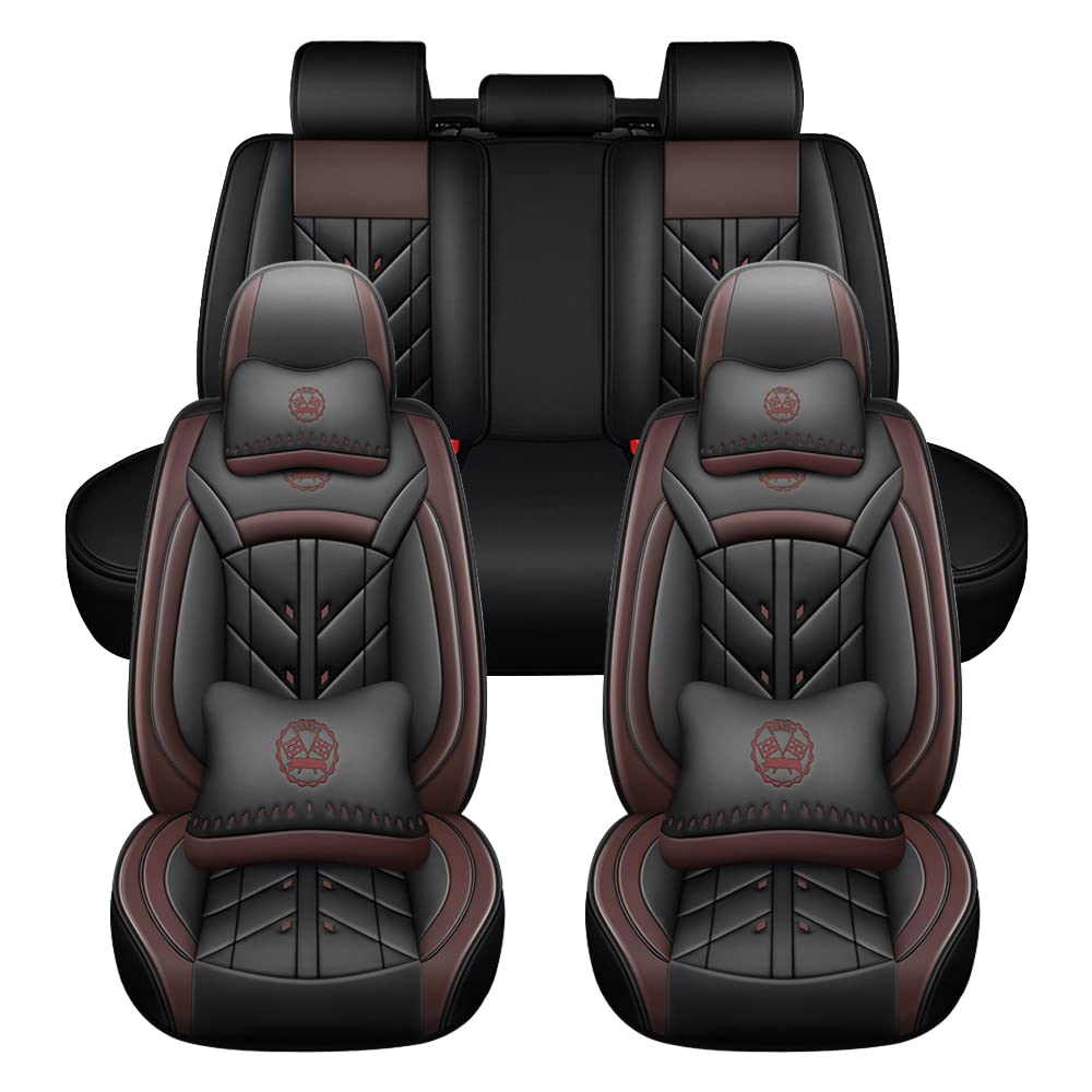 JoyRozTek Autositzbezüge Für Jeep Cherokee Grand Cherokee PU Leder Komplettset Auto-Schonbezüge, Airbag-freundlich, Autositzbezug Set& Kopfstützenbezügen, ZT06, Schwarz & Braun JoyRozTek Autositzbezüge Für Jeep Cherokee Grand Cherokee PU Leder Komplettset Auto-Schonbezüge, Airbag-freundlich, Autositzbezug Set& Kopfstützenbezügen, ZT06, Schwarz & Braun von JoyRozTek