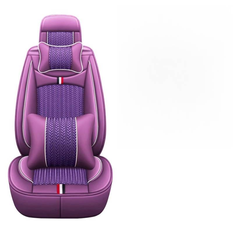 JoyRozTek Autositzbezüge Für Nissan Qashqai J10 J11 2006-2026 PU Leder Komplettset Auto-Schonbezüge, Airbag-freundlich, Autositzbezug Set& Kopfstützenbezügen, ZT05,Lila von JoyRozTek
