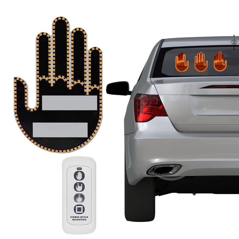 Fingerlicht für Auto mit Fernbedienung, Gesten LED-Licht, Cooles Innenlicht, Gestenleuchte, Mittelfinger-Licht für Männer und Frauen von Joyan