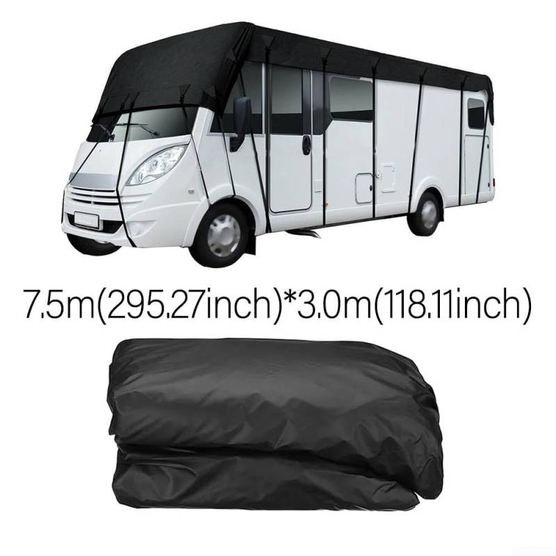 Strapazierfähige Dachschutzabdeckung für Wohnmobile und LKWs, wasserdichte Plane mit Reißfestigkeit, perfekt für Gartenmöbel und Yachten (7,5 x 3 Meter) von JoyousMall