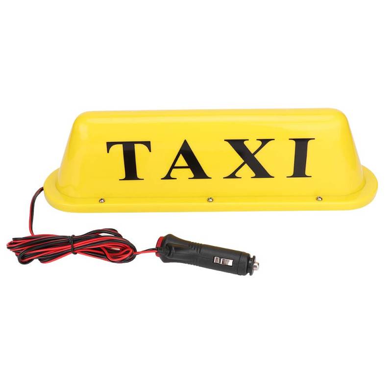 Joyzan Magnetisches Taxi Cab Sign, DC12V Wasserdicht Leuchtschild Topper Universal Auto LED Birnen Taxi Cab Roof Top Sign Light Licht Shell Topper mit versiegelter Basis(Gelb) von Tiiyee