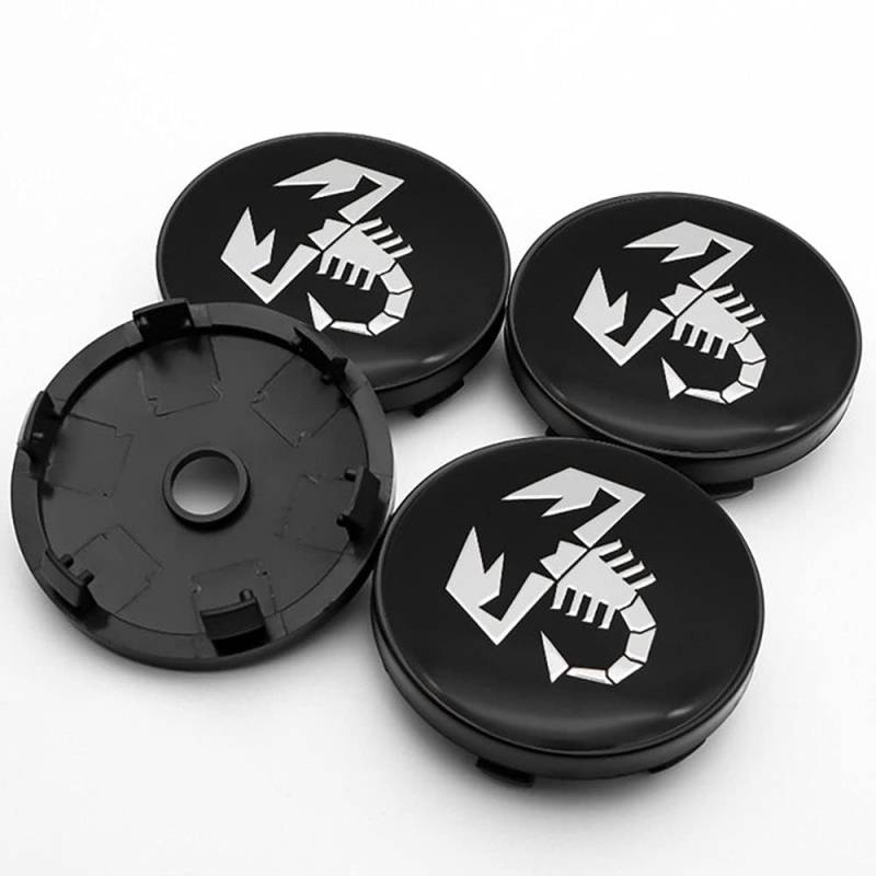 4 Stück Auto Radnabenkappen für FIAT Abarth 500 595 1100 Stilo Ducato 60mm,Felgendeckel Nabendeckel Radnabendeckel Wasserdicht Staubdicht Dekorative Zubehör von JsjjQf