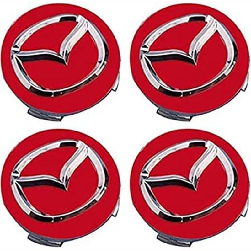 4 Stück Auto Radnabenkappen für Mazda 2 3 6 MX-5 MX-30 CX-3 CX-8 56mm,Felgendeckel Nabendeckel Radnabendeckel Wasserdicht Staubdicht Dekorative Zubehör,A von JsjjQf