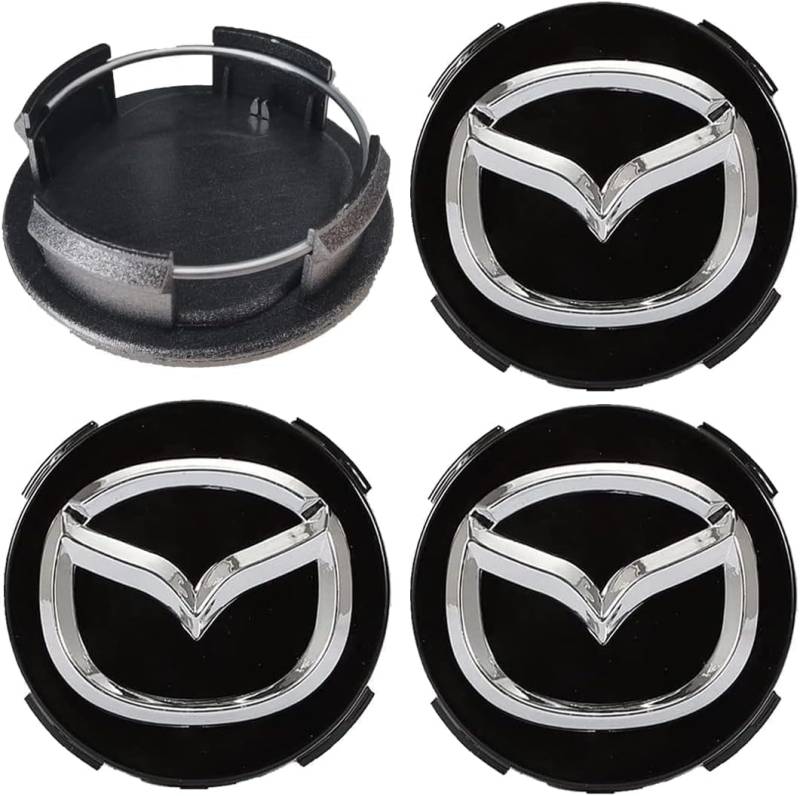 4 Stück Auto Radnabenkappen für Mazda CX-9 I SUV 2007 2008 2009 2010 2011 2012 2013 2014 2015 2016 56mm,Felgendeckel Nabendeckel Radnabendeckel Wasserdicht Staubdicht Dekorative Zubehör,B von JsjjQf