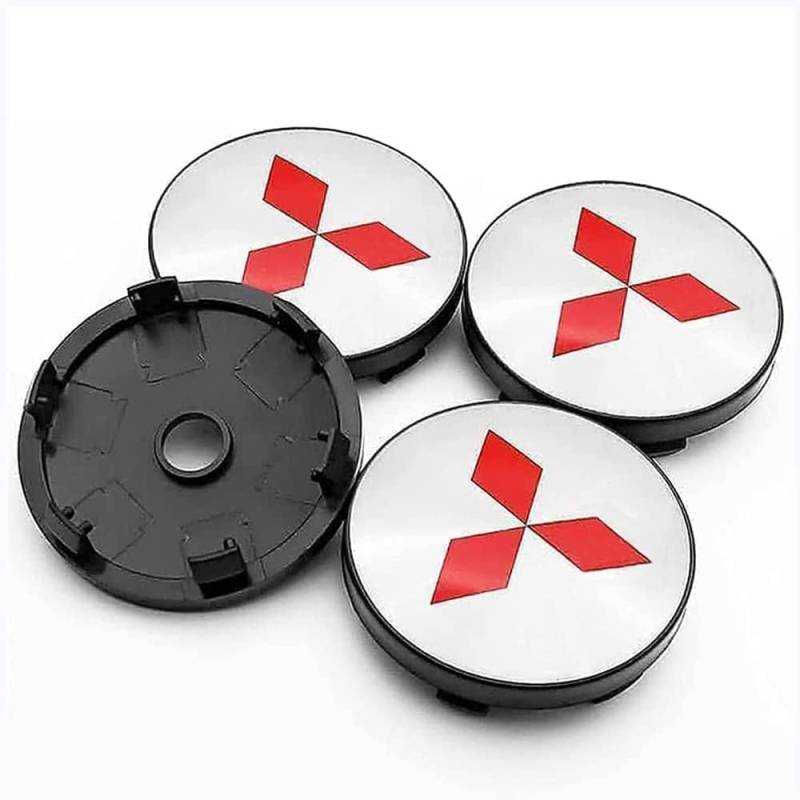 4 Stück Auto Radnabenkappen für Mitsubishi ASX Ralliart Outlander Lancer Pajero Eclipse Galant 65mm,Felgendeckel Nabendeckel Radnabendeckel Wasserdicht Staubdicht Dekorative Zubehör von JsjjQf