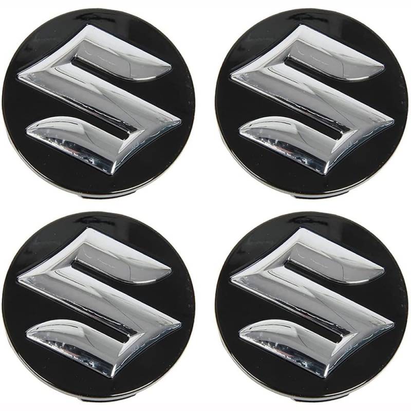 4 Stück Auto Radnabenkappen für Suzuki Swift SX4 S-Cross Celerio Vitara 54mm,Felgendeckel Nabendeckel Radnabendeckel Wasserdicht Staubdicht Dekorative Zubehör,Black von JsjjQf