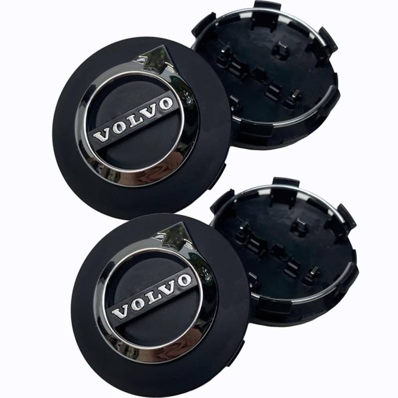 4 Stück Auto Radnabenkappen für Volvo S40 S60 S80L XC60 XC90 64mm,Felgendeckel Nabendeckel Radnabendeckel Wasserdicht Staubdicht Dekorative Zubehör von JsjjQf