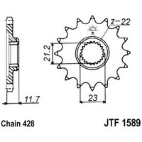Kettenrad hinten JT JTF1589,19 von Jt