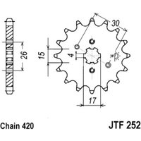 Kettenrad hinten JT JTF252,15 von Jt