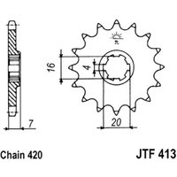 Kettenrad hinten JT JTF413,15 von Jt