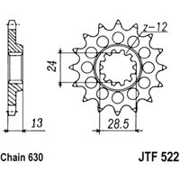 Kettenrad hinten JT JTF522,14 von Jt
