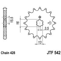 Kettenrad hinten JT JTF542,13 von Jt