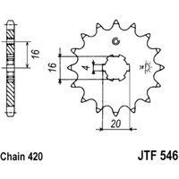 Kettenrad hinten JT JTF546,16 von Jt