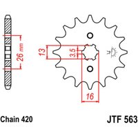 Kettenrad hinten JT JTF563,17 von Jt