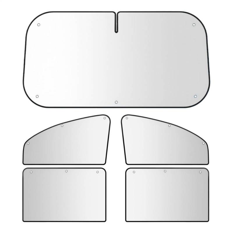 Jubepk Windshield Shade, UV Blocker, Heat Reflector, Foldable Sun Protector, 57.09x31.5 inches Reflective Coating Shield, Fit, Summer Car Interior Cooling von Jubepk