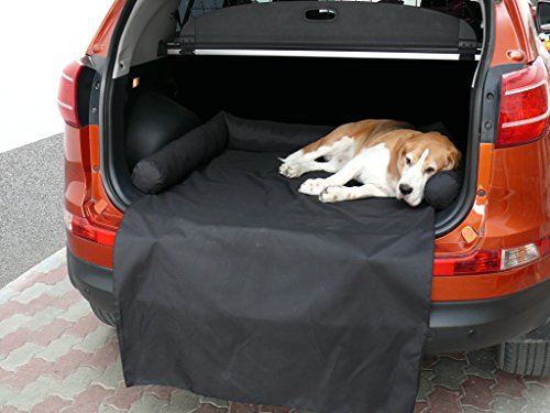 Autoschondecke für Kofferraum Autoschutzdecke Hundeschutzdecke WASSERFEST M - 140x95x70cm (Schwarz) von Juelle