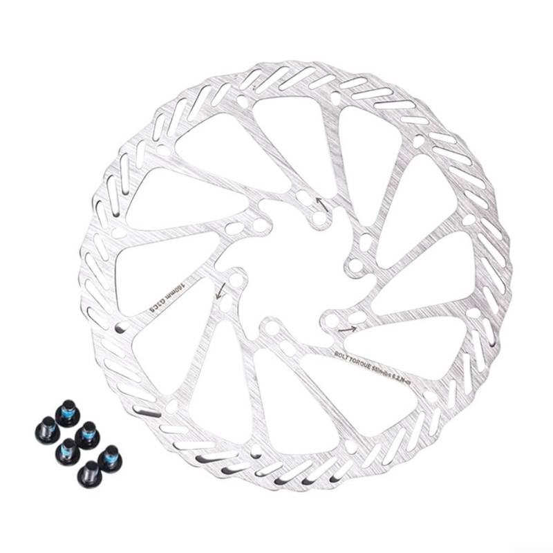 Fahrrad-Bremsscheibe 160 mm für Rotor für G3 mit Schrauben, Edelstahl, Rennrad-Bremssystem, belüftetes Design, Kreuzbohren, leichte Scheibenbremse, kompatibel mit Hope, Silber von Jumplushion