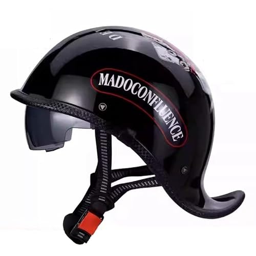 Halbschalenhelm JetHelm Retro Halbgesicht Motorradhelm Halbhelm ECEDOT zugelassenen Männern und Frauen Open Face Motorrad Helm für Scooter Moped Helm Cruiser Motorrad 7,M(57~58CM) von JunPing