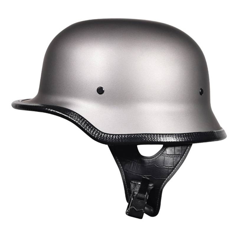 Retro Deutscher Stil Halbschale Halbhelme Jet Motorradhelm Mit ECEDOT Genehmigt Brain-Cap Halbschale Roller-Helm Scooter-Helm Moped Helm FüR Erwachsene Herren Damen 7,XL(61~62CM) von JunPing