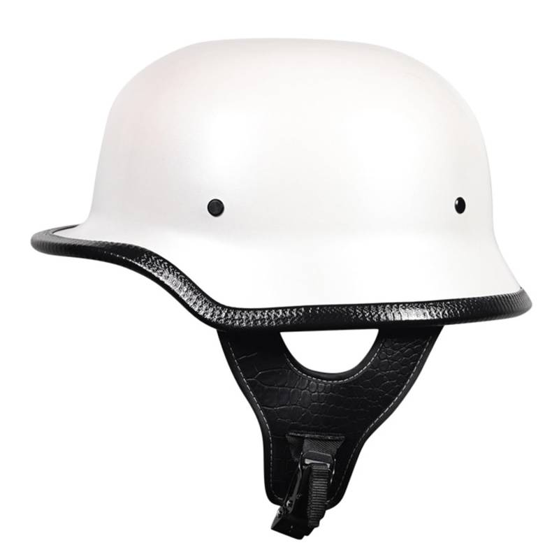 Retro Deutscher Stil Halbschale Halbhelme Jet Motorradhelm Mit ECEDOT Genehmigt Brain-Cap Halbschale Roller-Helm Scooter-Helm Moped Helm FüR Erwachsene Herren Damen 8,L(59~60CM) von JunPing