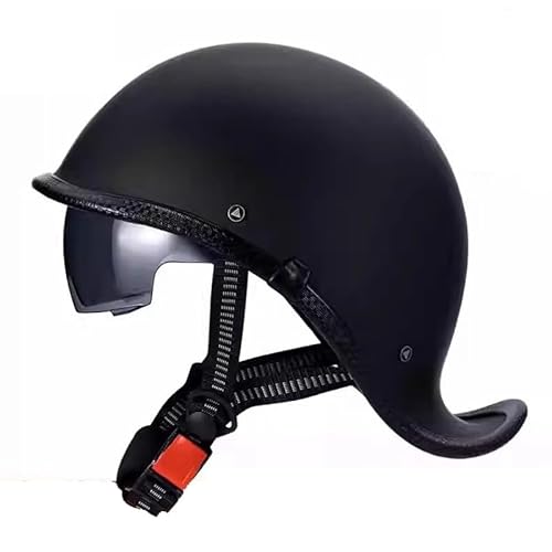 Retro-Halbhelm Jethelme Motorradhelm DOTECE Zertifizierter Halbhelme Männern und Frauen Motorradhelm Moped Helm Erwachsene Open Face Helm für Scooter Moped Cruiser Motorrad 11,XL=61~62CM von JunPing