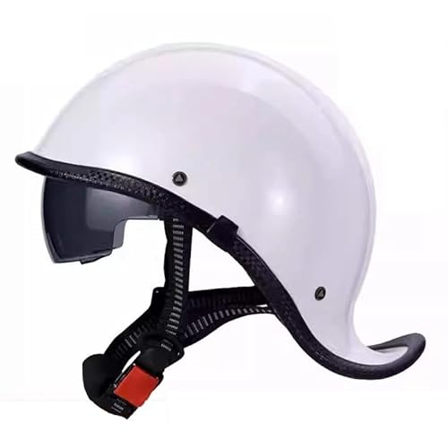 Retro-Halbhelm Jethelme Motorradhelm DOTECE Zertifizierter Halbhelme Männern und Frauen Motorradhelm Moped Helm Erwachsene Open Face Helm für Scooter Moped Cruiser Motorrad 13,L=59~60CM von JunPing